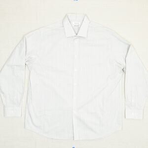 Calvin Klein Men Button Shirt Cotton Blue Plaid XL Infinite Non Iron Okeo Tex